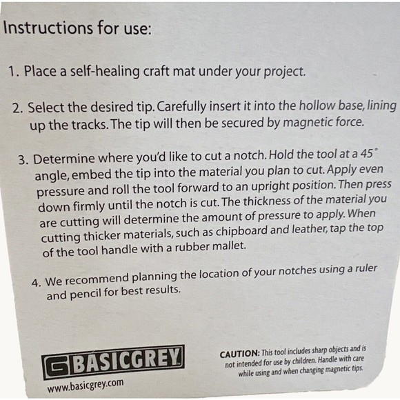 Notch and Die Hand Held Cutting Tool Basic Grey 3 Dies Scrapbooking Crafting Art - Picture 11 of 11